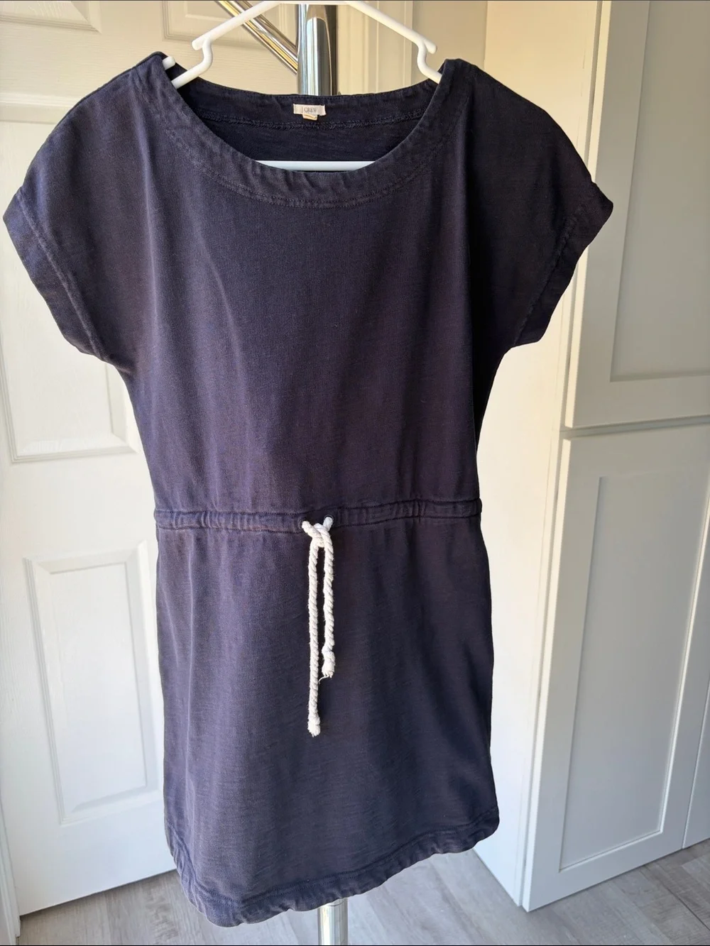 J. Crew Navy Cotton Rope Tie-Waist Tunic, Size XXS.